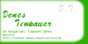 denes timpauer business card